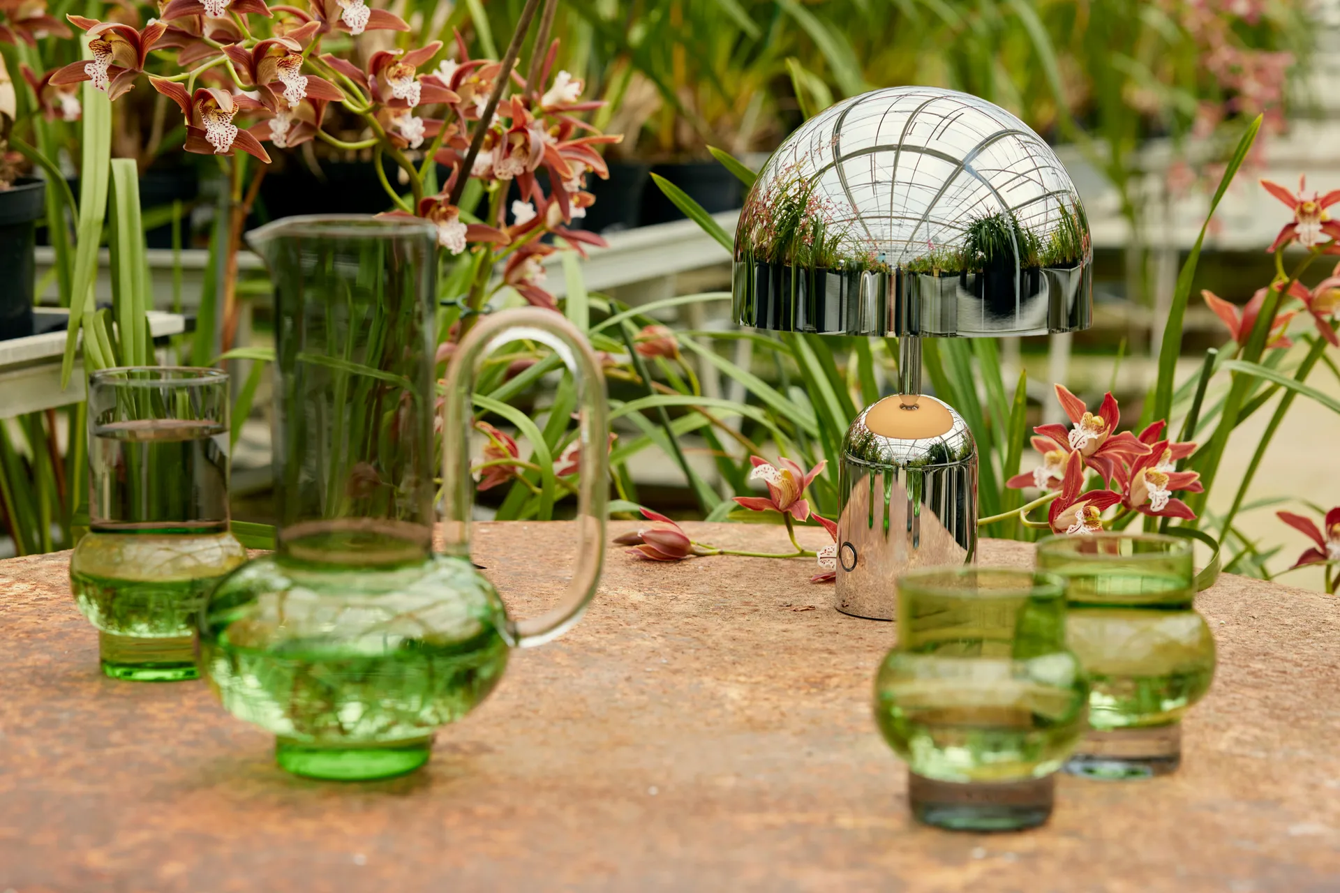 Bell Portable LED-bordlampe 28 cm, Silver Tom Dixon