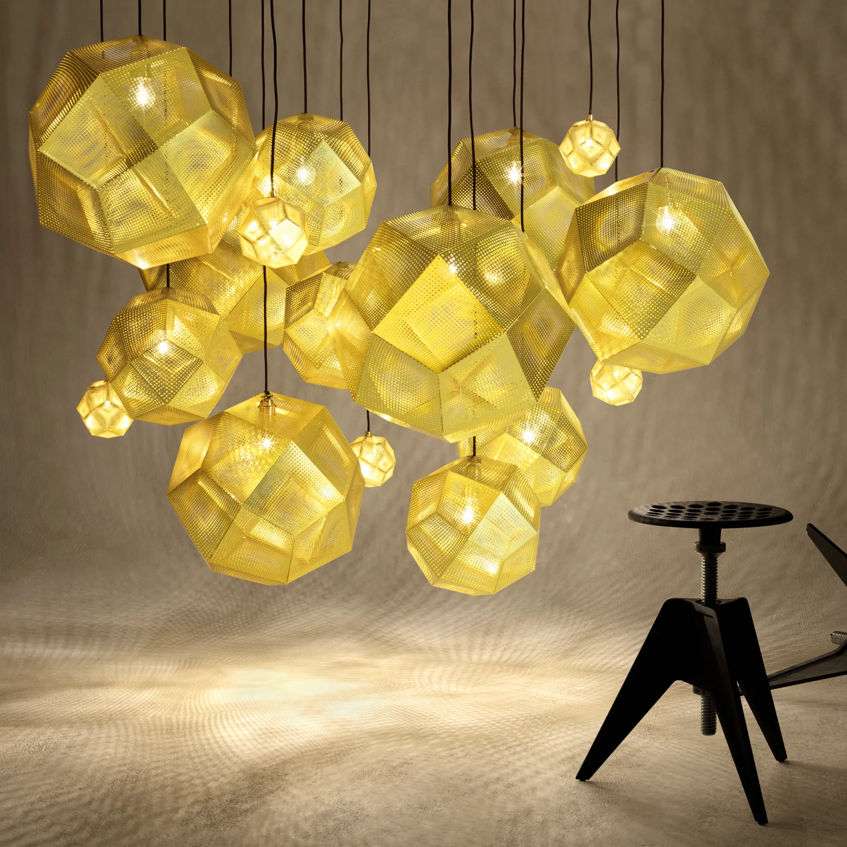 Etch loftslampe 50 cm, Messing Tom Dixon