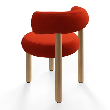 Fat dining chair - Brushed oak, Hallingdal 65 Orange - Tom Dixon