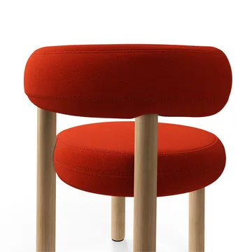 Fat dining chair - Brushed oak, Hallingdal 65 Orange - Tom Dixon