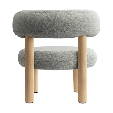 Fed loungestol - Børstet natural wood & natural alpine boucle - Tom Dixon