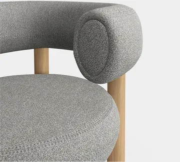 Fed loungestol - Børstet natural wood & natural alpine boucle - Tom Dixon
