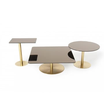 Flash sofabord 80x80 cm - Sort spejlglas-sort stativ - Tom Dixon
