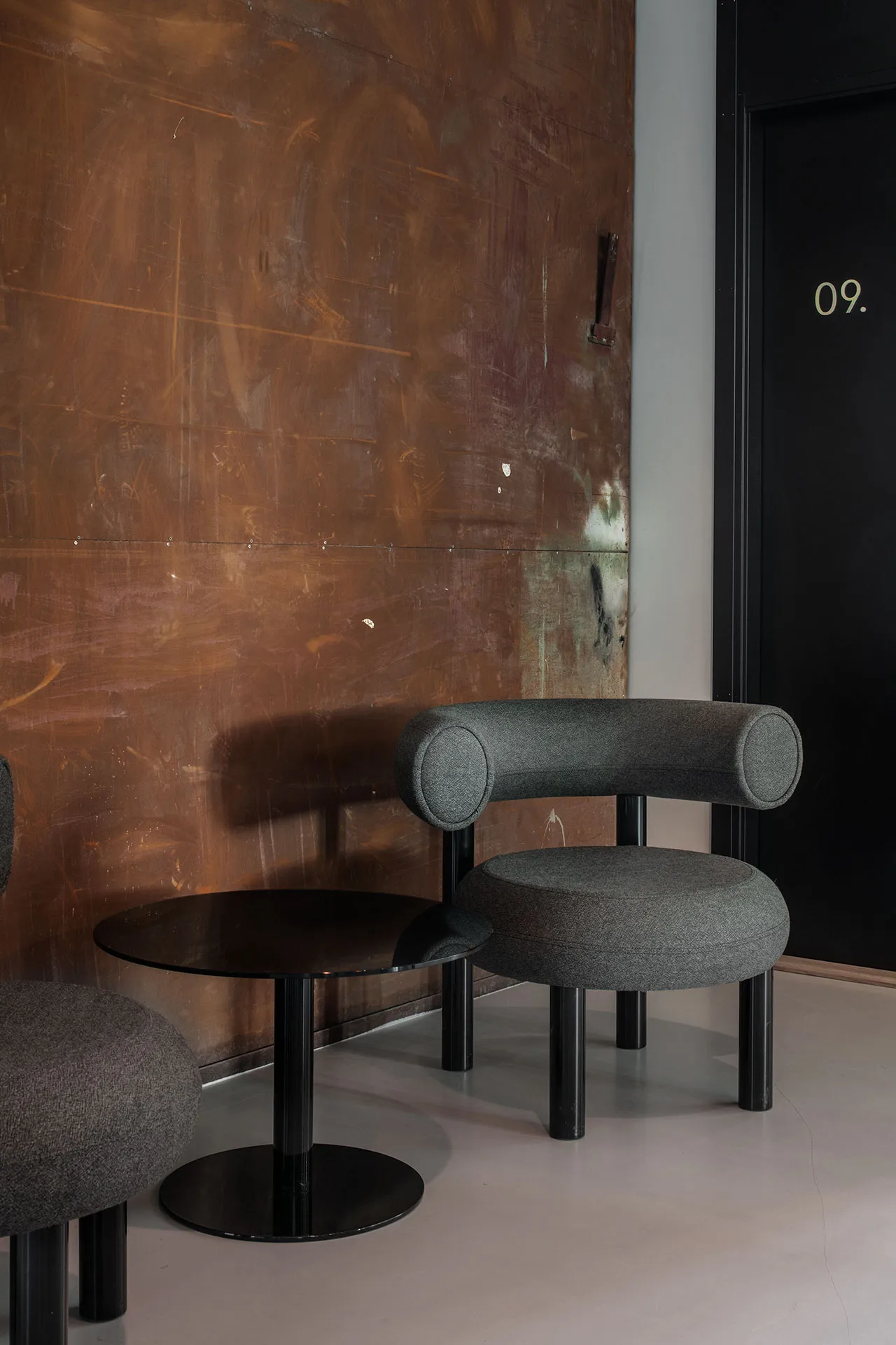 Flash sofabord rundt, Sort-sort stativ Tom Dixon