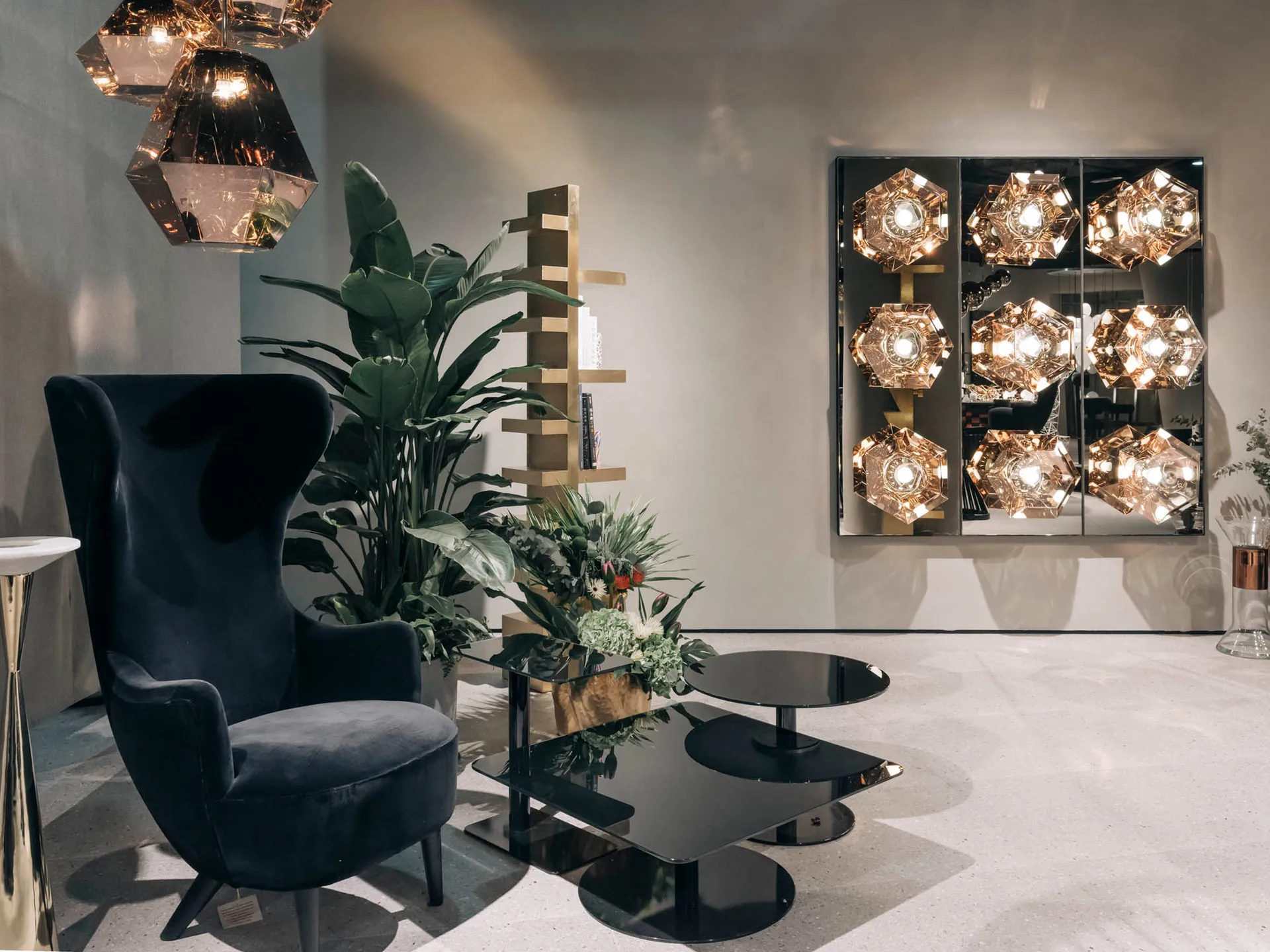 Flash sofabord rundt, Sort-sort stativ Tom Dixon