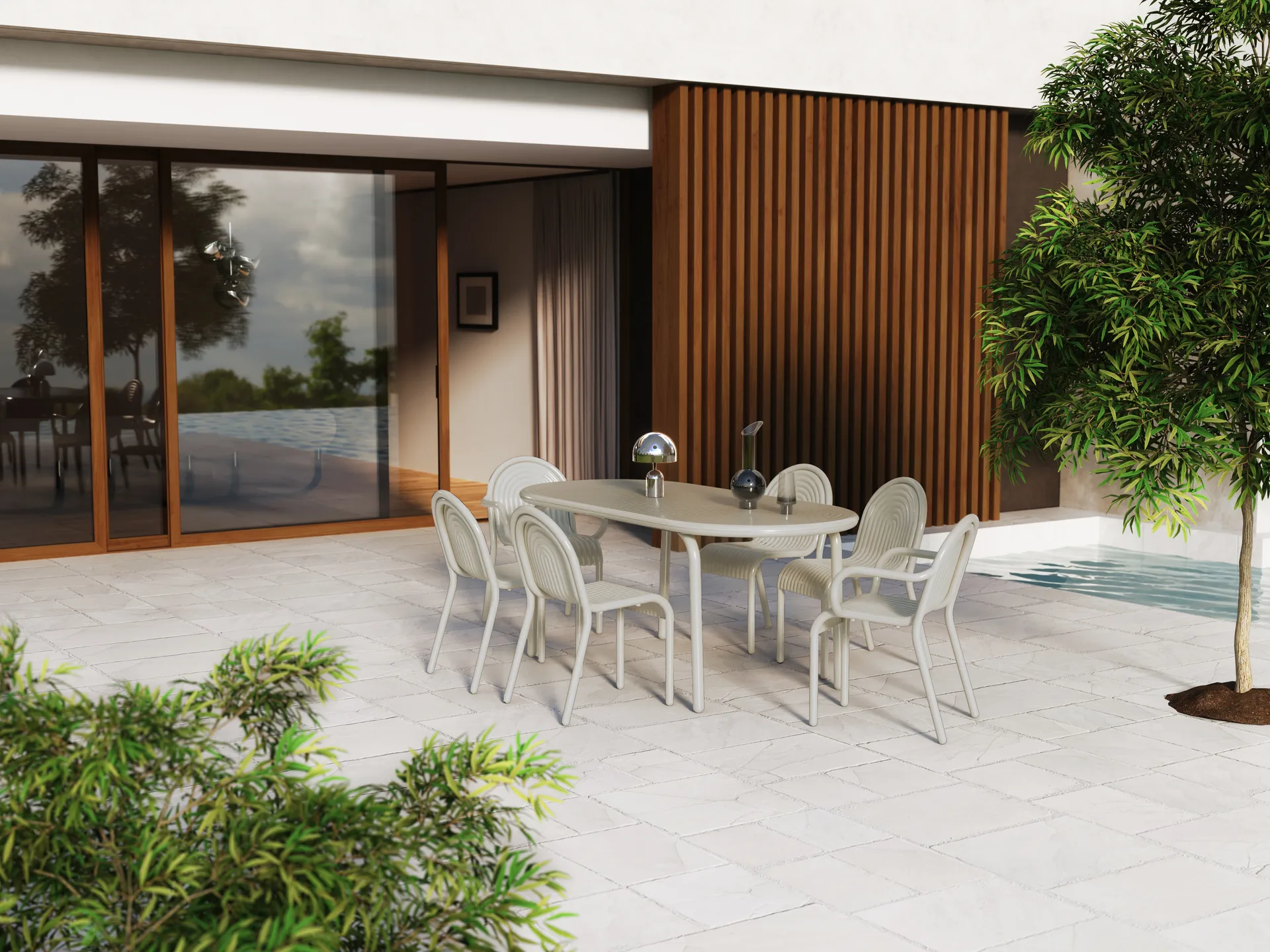 Groove spisebord 86x185 cm, Putty Tom Dixon