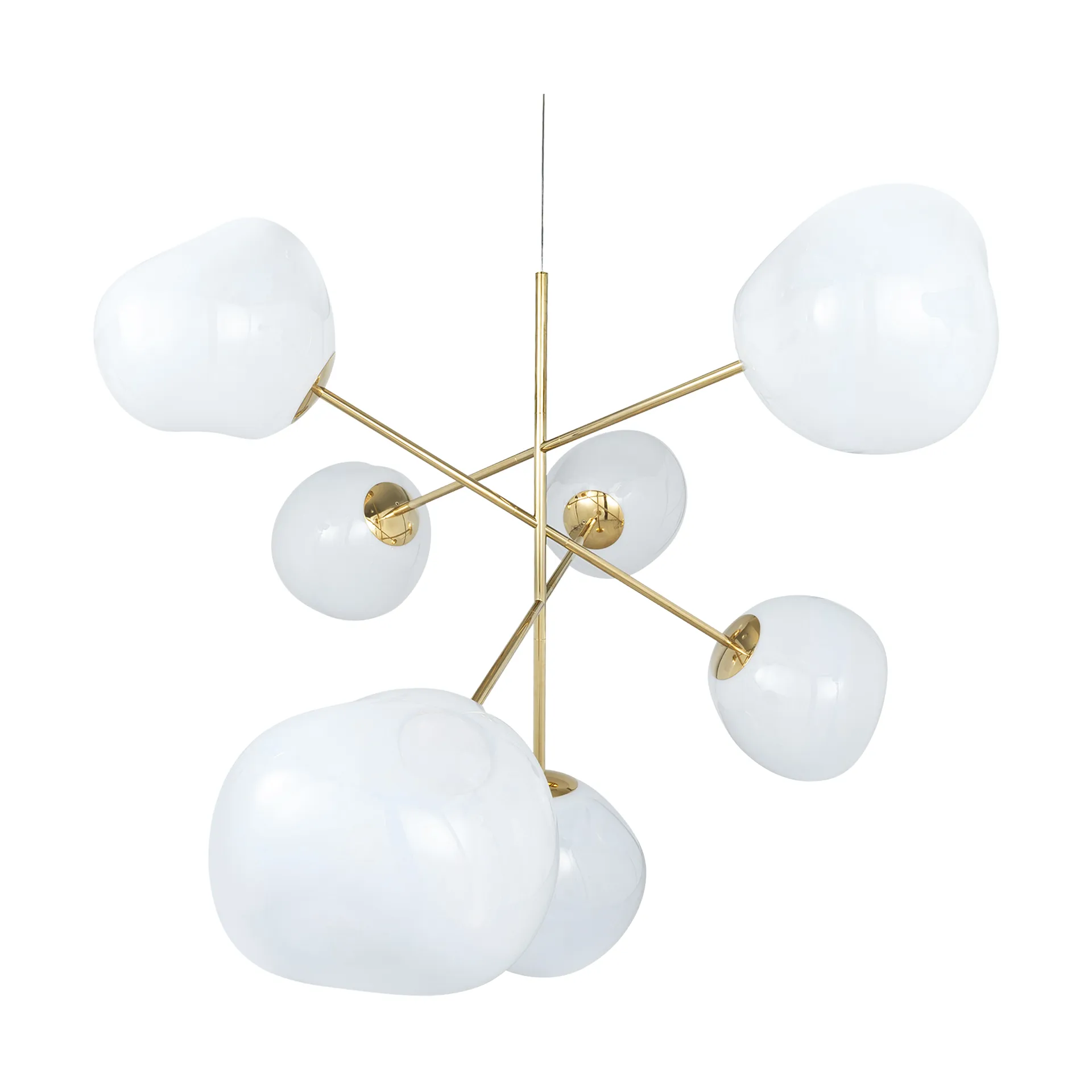 Melt Chandelier large lysekrone LED 196 cm, Opal-gold Tom Dixon