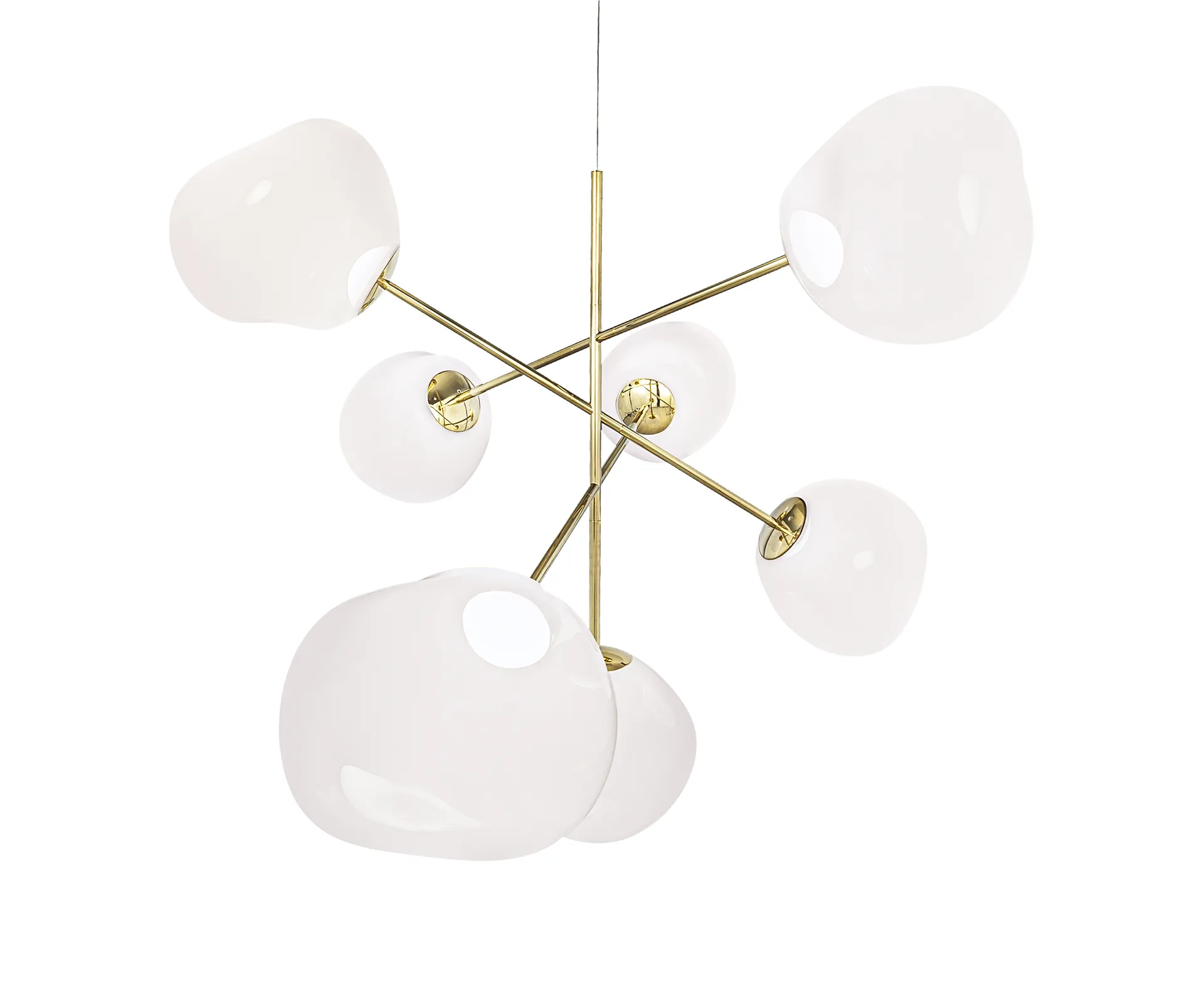 Melt Chandelier large lysekrone LED 196 cm, Opal-gold Tom Dixon
