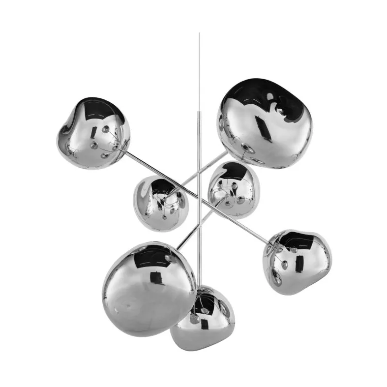 Melt Chandelier large lysekrone LED 196 cm, Silver Tom Dixon