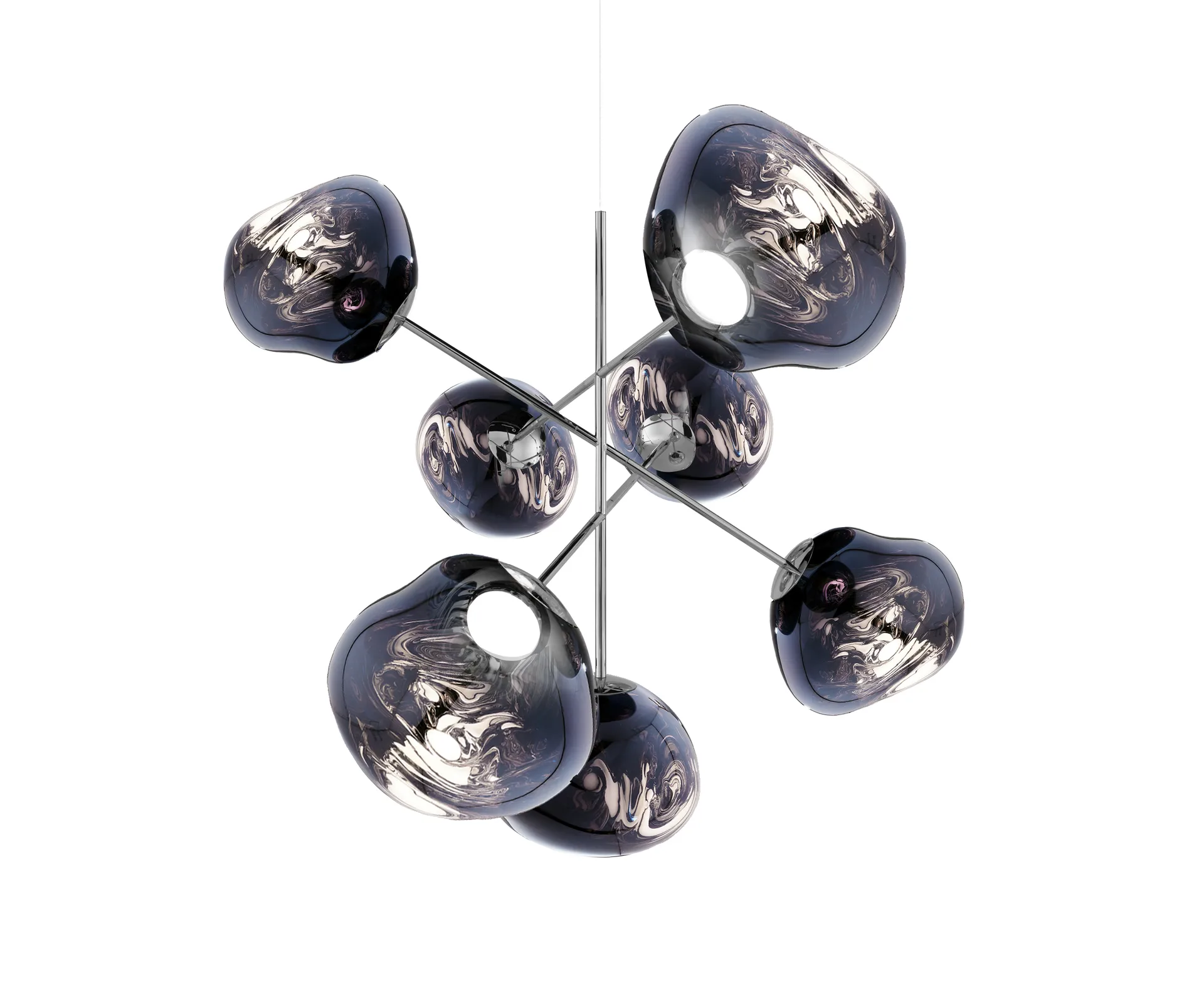 Melt Chandelier large lysekrone LED 196 cm, Smoke  Tom Dixon