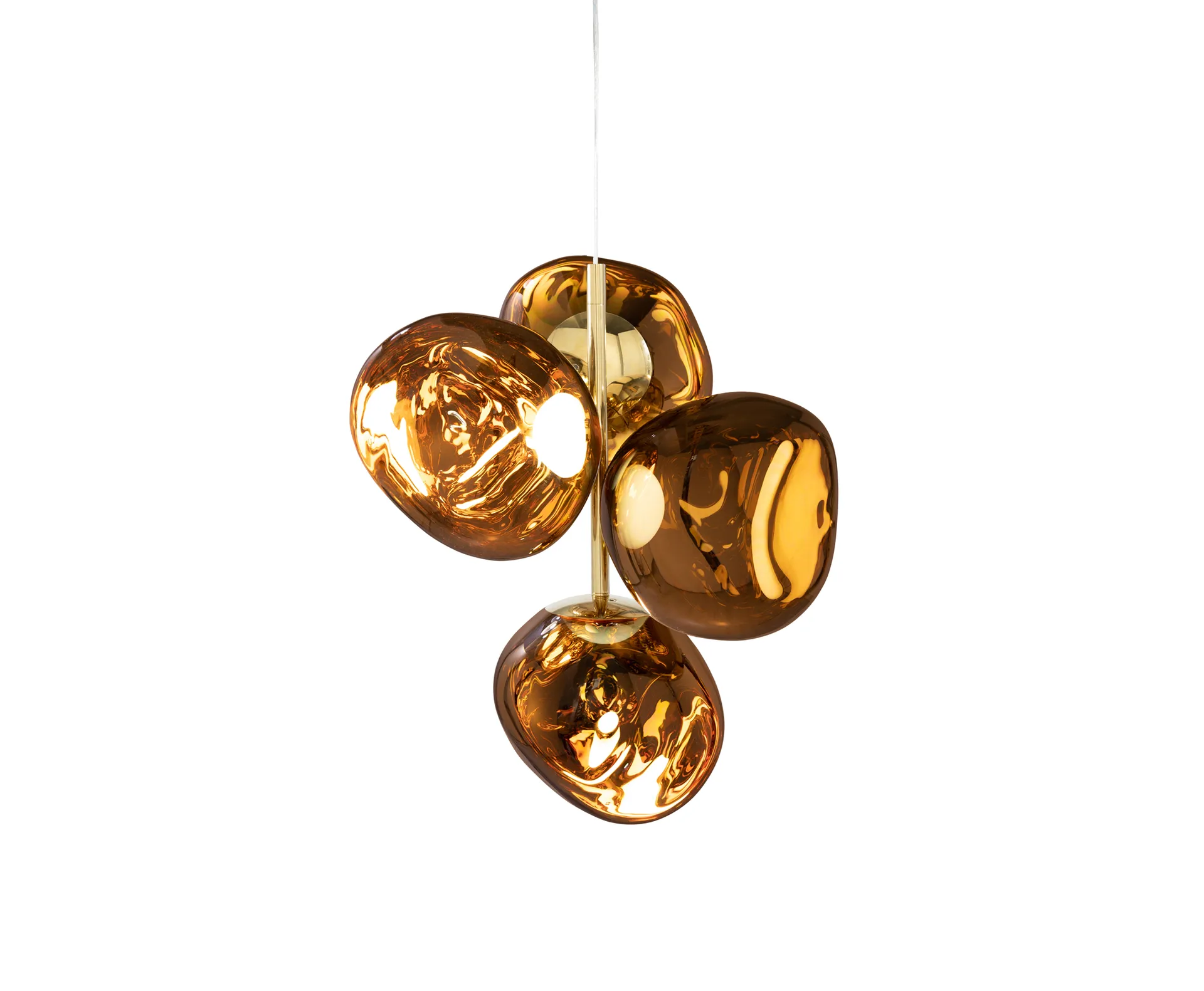 Melt Chandelier mini lysekrone LED 63,4 cm, Gold Tom Dixon