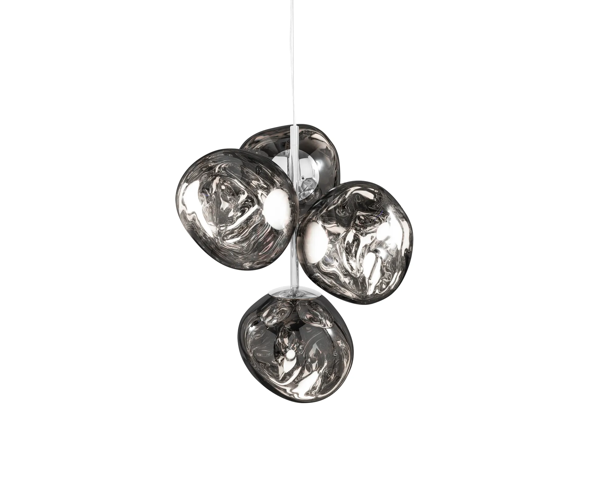 Melt Chandelier mini lysekrone LED 63,4 cm, Silver Tom Dixon