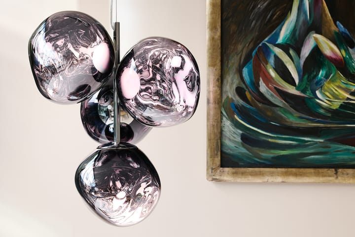 Melt Chandelier mini lysekrone LED 63,4 cm, Smoke Tom Dixon