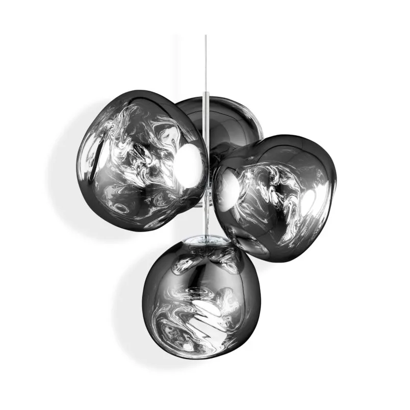 Melt Chandelier small lysekrone LED 103 cm, Silver Tom Dixon