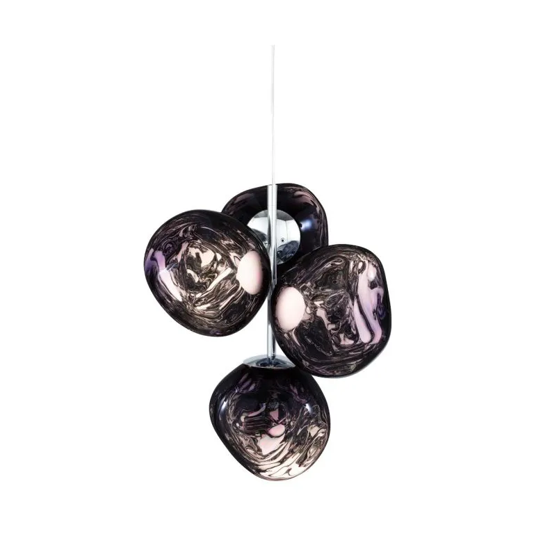 Melt Chandelier small lysekrone LED 103 cm, Smoke Tom Dixon
