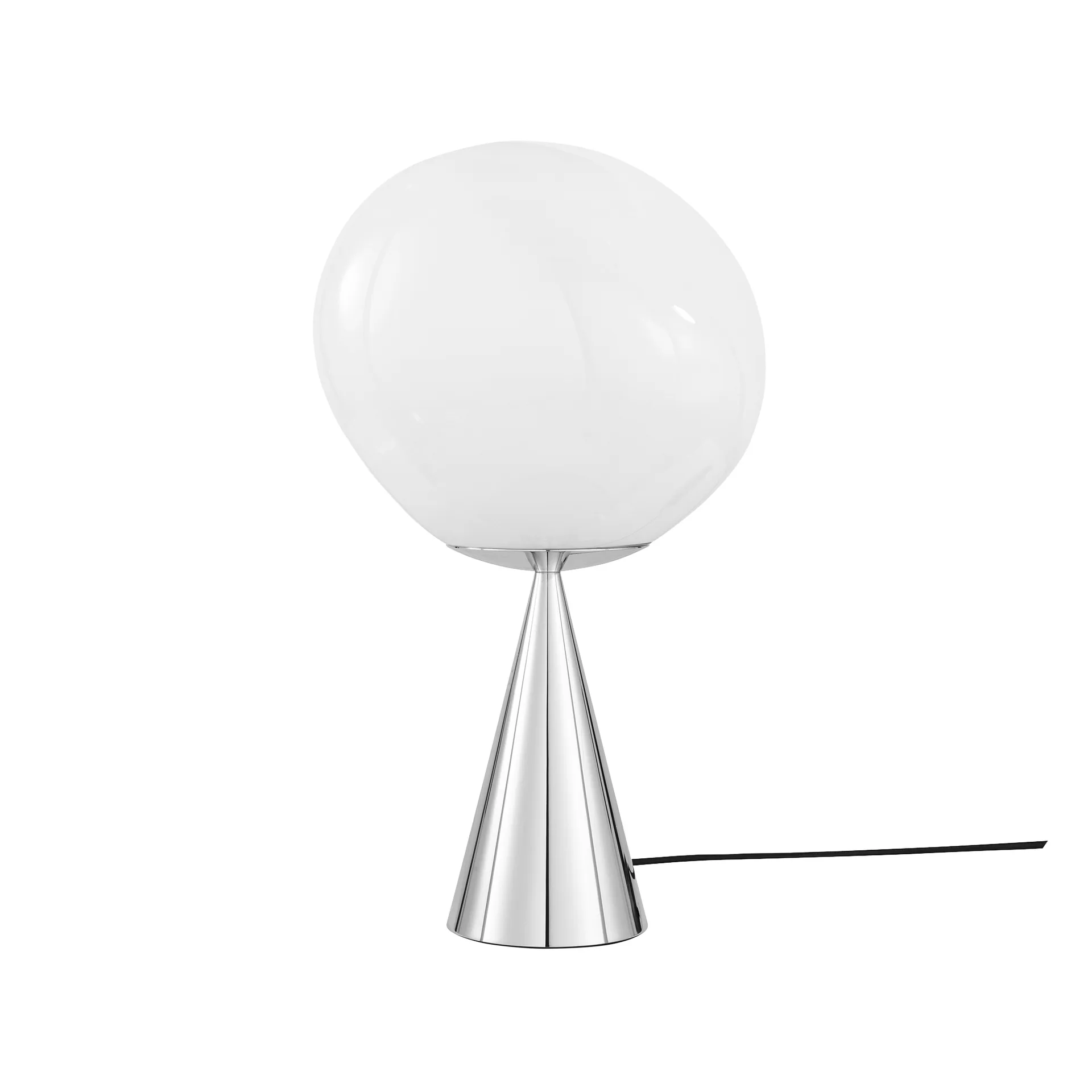 Melt Cone fat bordlampe LED 46,5 cm, Opal-silver Tom Dixon
