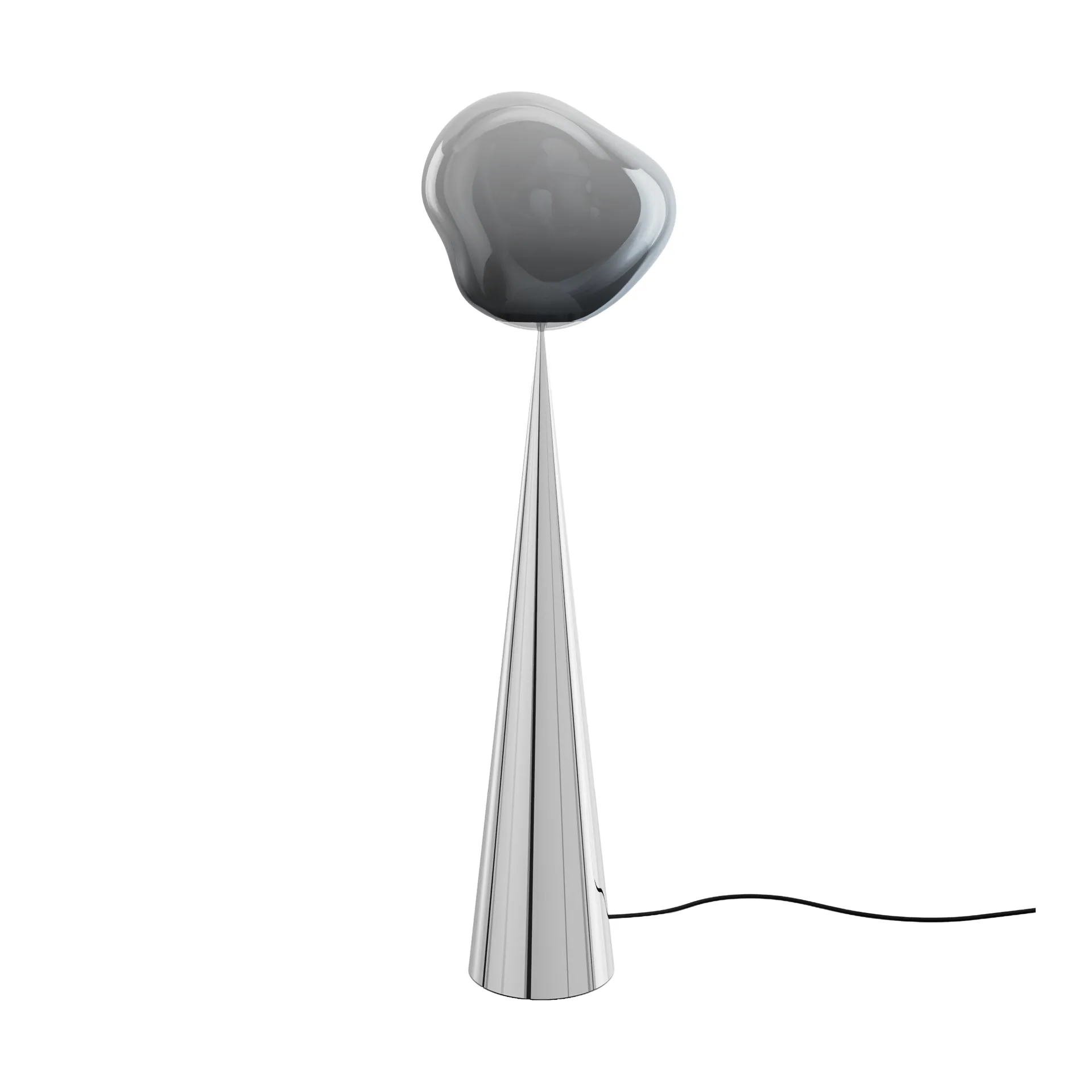 Melt Cone fat gulvlampe LED 174,5 cm, Nikkel-sølvfarvet Tom Dixon
