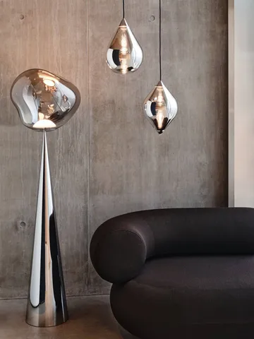 Melt Cone fat gulvlampe LED 174,5 cm - Nikkel-sølvfarvet - Tom Dixon