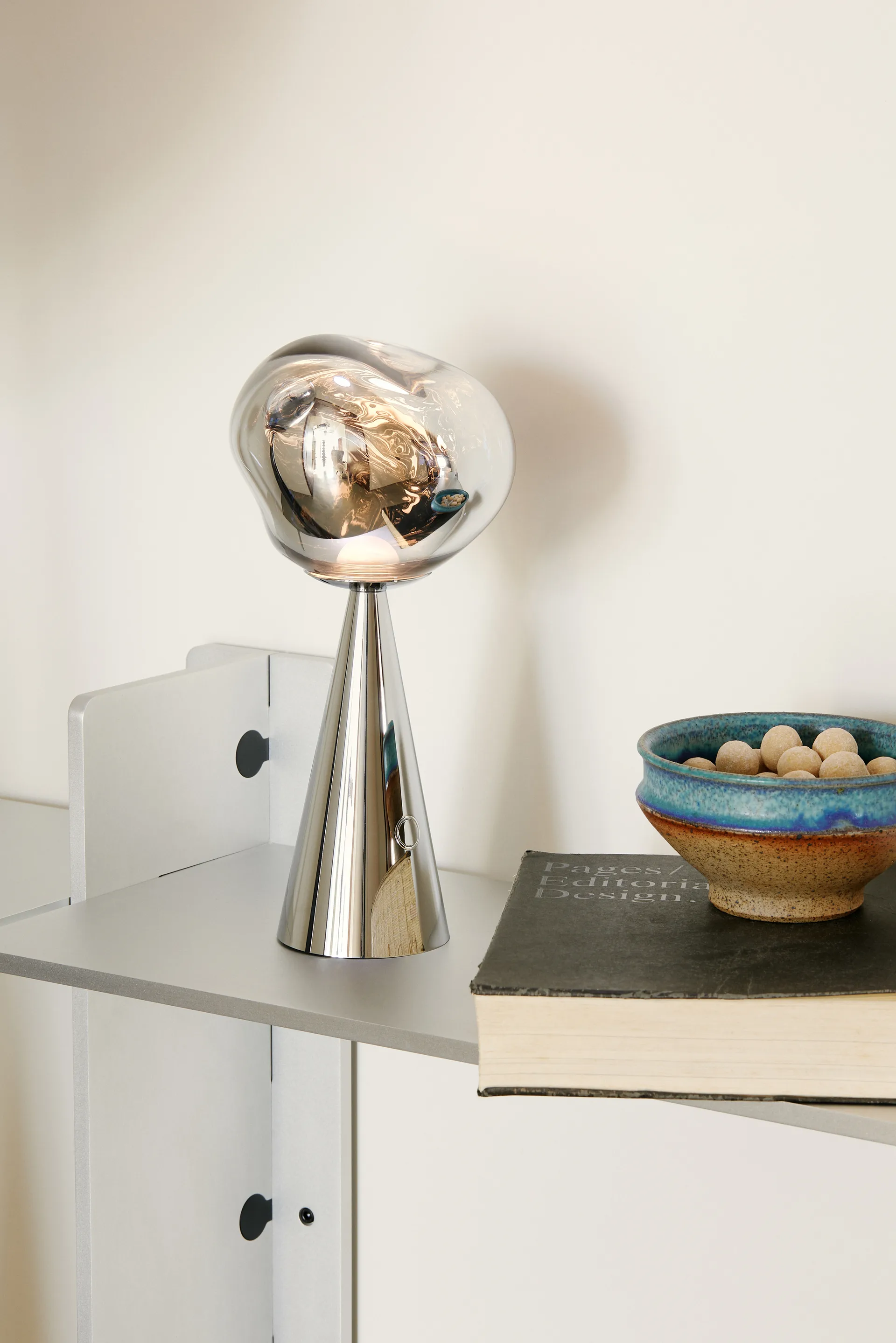 Melt Portable LED-bordlampe 28,5 cm, Silver Tom Dixon