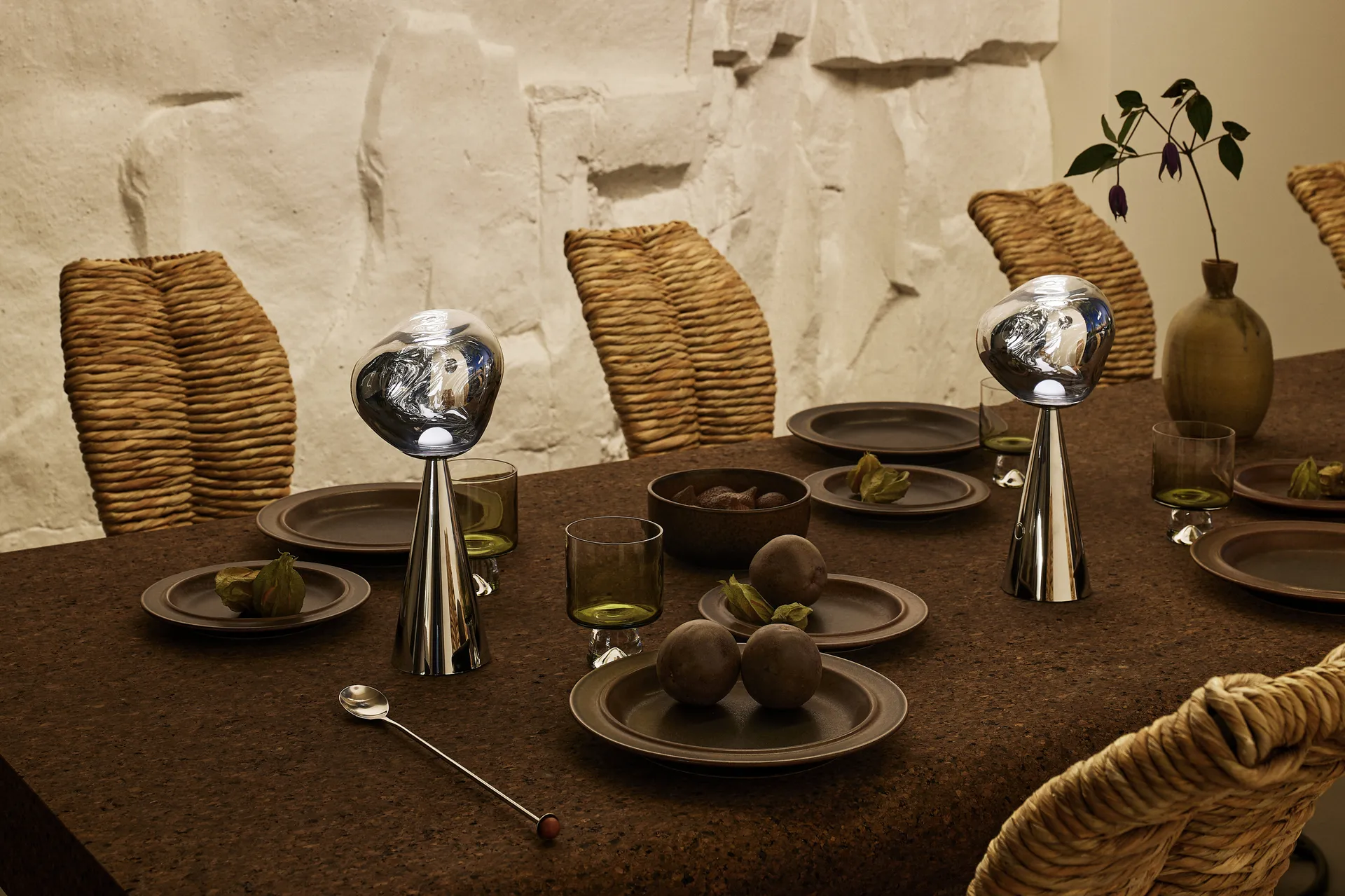 Melt Portable LED-bordlampe 28,5 cm, Silver Tom Dixon