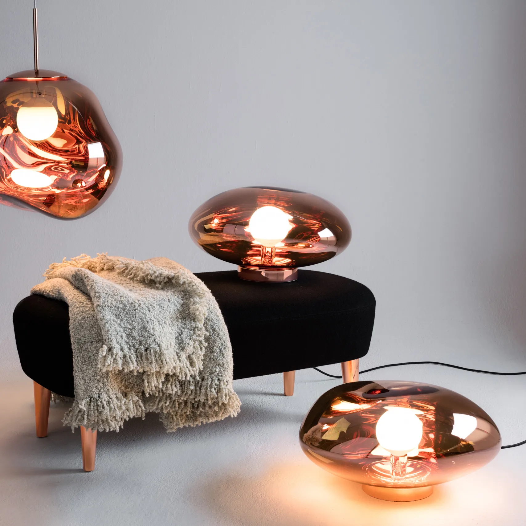 Melt Surface væg/loftslampe LED, Kobber Tom Dixon