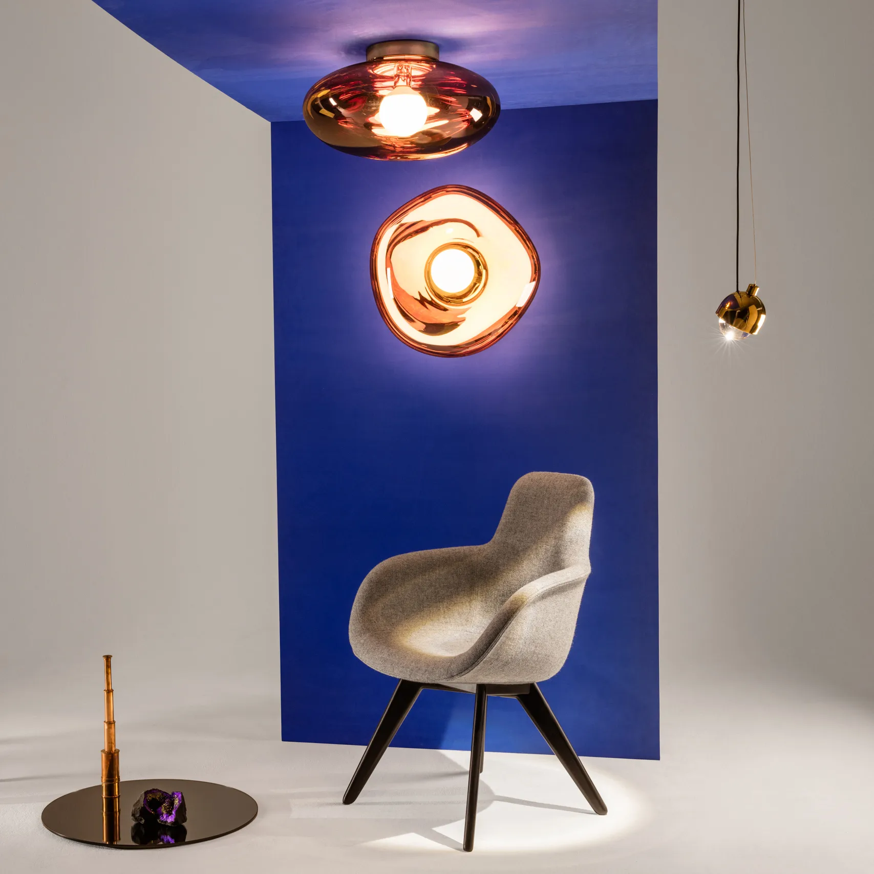 Melt Surface væg/loftslampe LED, Kobber Tom Dixon