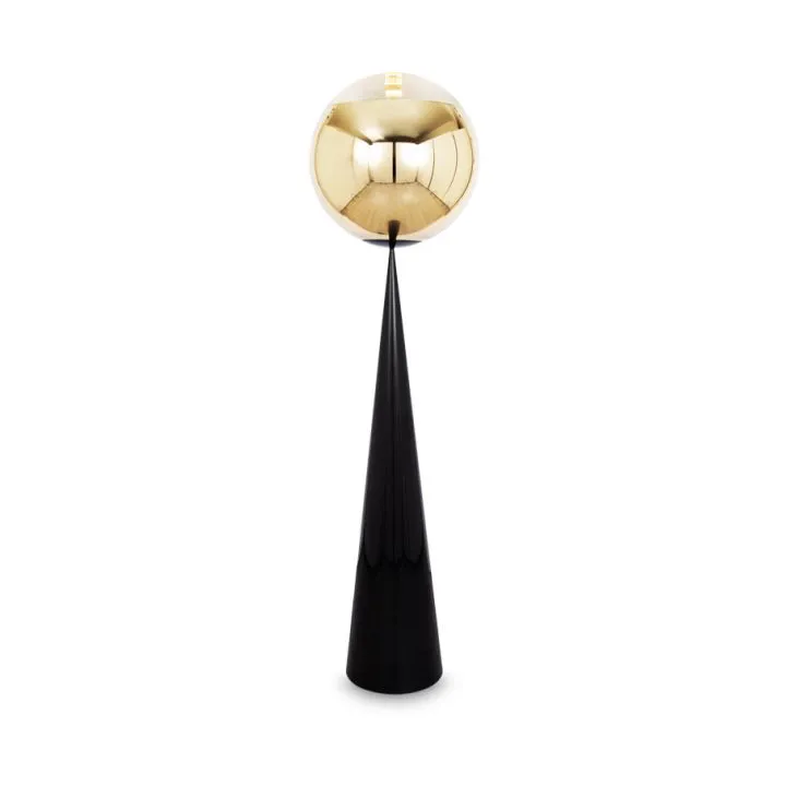 Mirror Ball fat gulvlampe LED 175,5 cm, Gold Tom Dixon