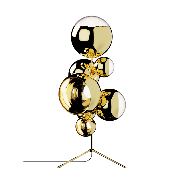 Mirror Ball lysekrone gulvlampe LED 181 cm - Guld - Tom Dixon