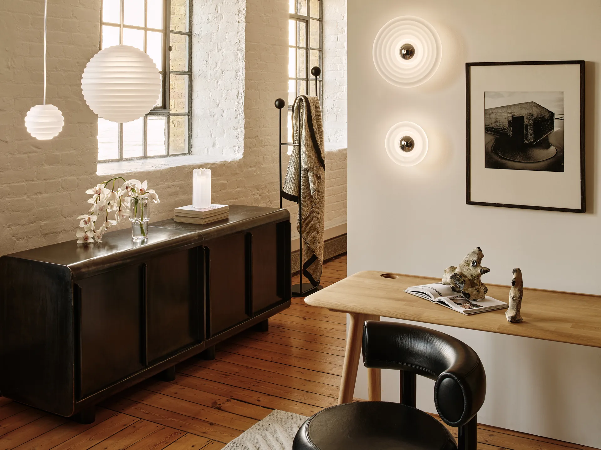 Press Surface væglampe mini LED 21,5 cm, Frosted Tom Dixon