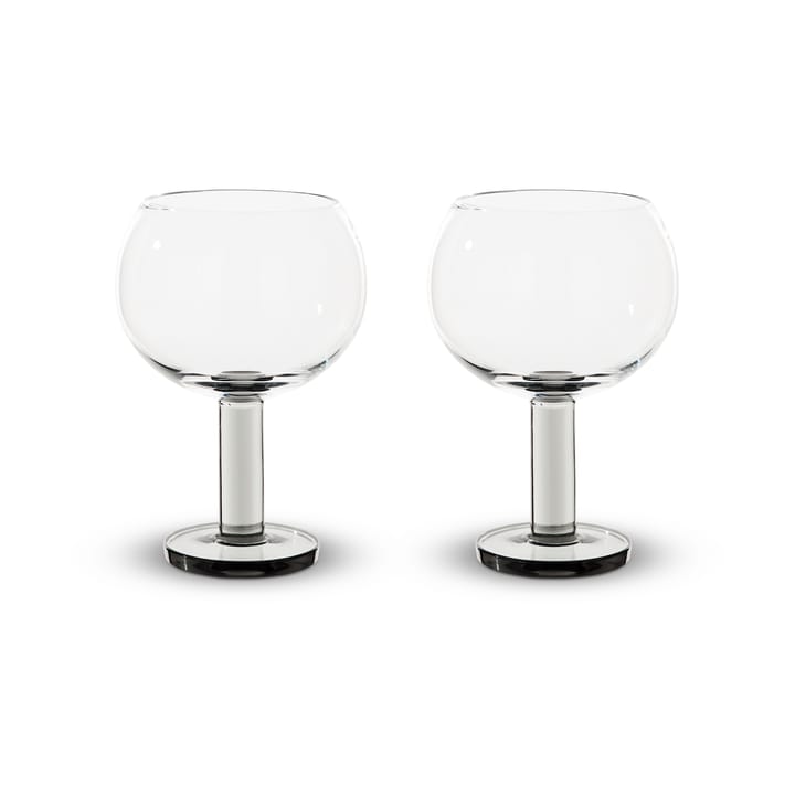Puck Balloon glas på fod 45 cl 2-pack - Clear-smoke - Tom Dixon