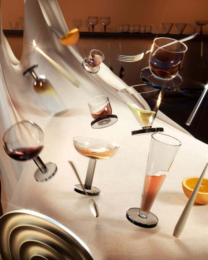 Puck Balloon glas på fod 45 cl 2-pack, Clear-smoke Tom Dixon