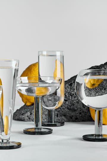 Puck Balloon glas på fod 45 cl 2-pack - Clear-smoke - Tom Dixon