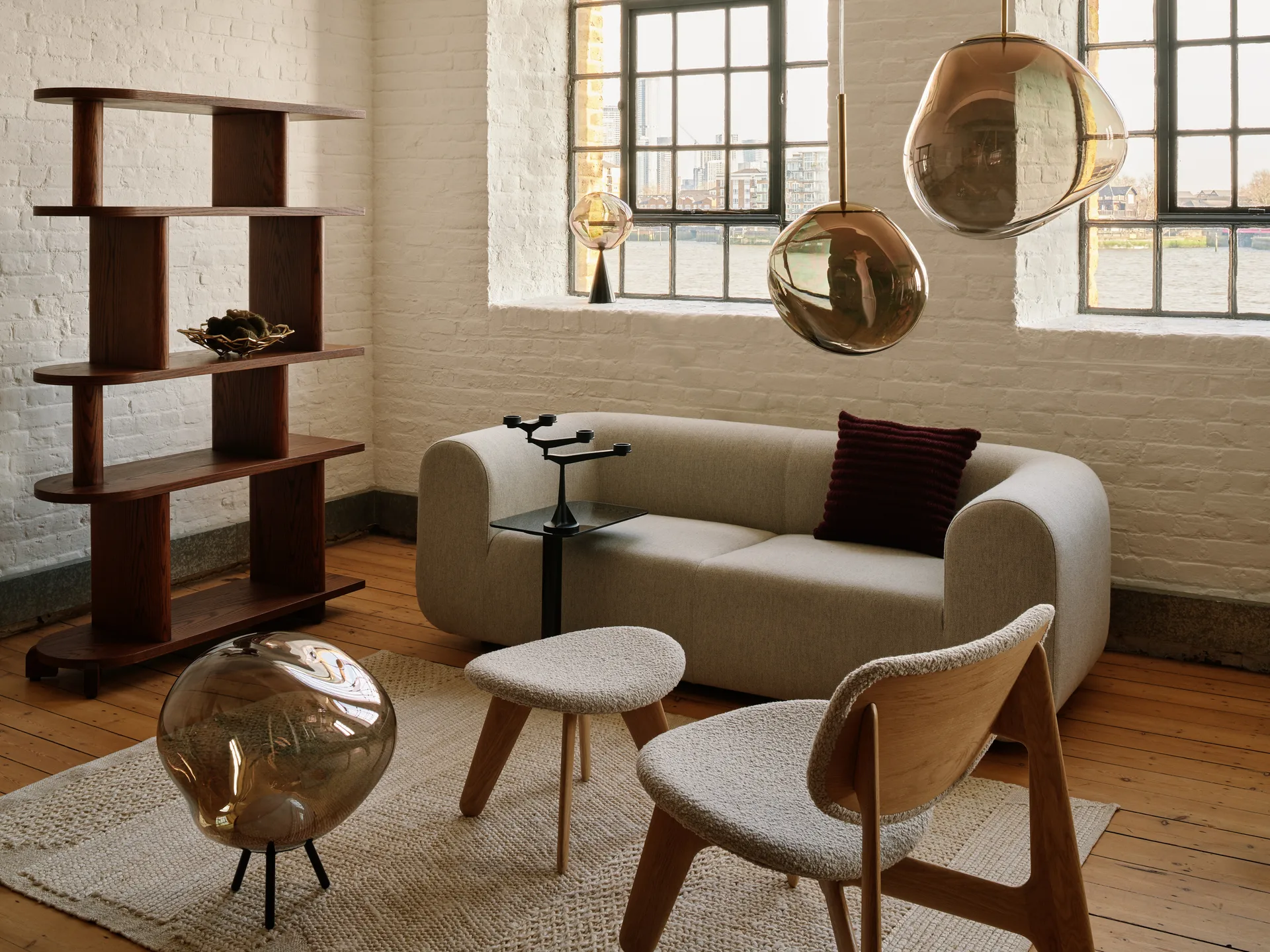 Ridge pude 45 x 45 cm, Burgundy Tom Dixon