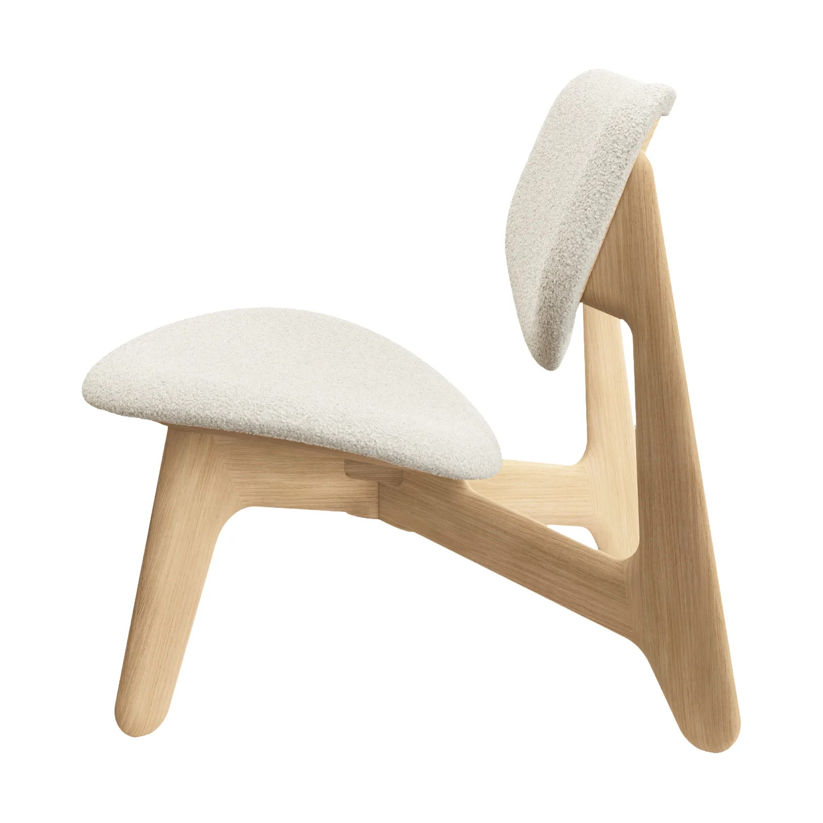 Slab loungestol polstret sæde, Natural brushed oak-Elle 0200 CMHR Natural Tom Dixon