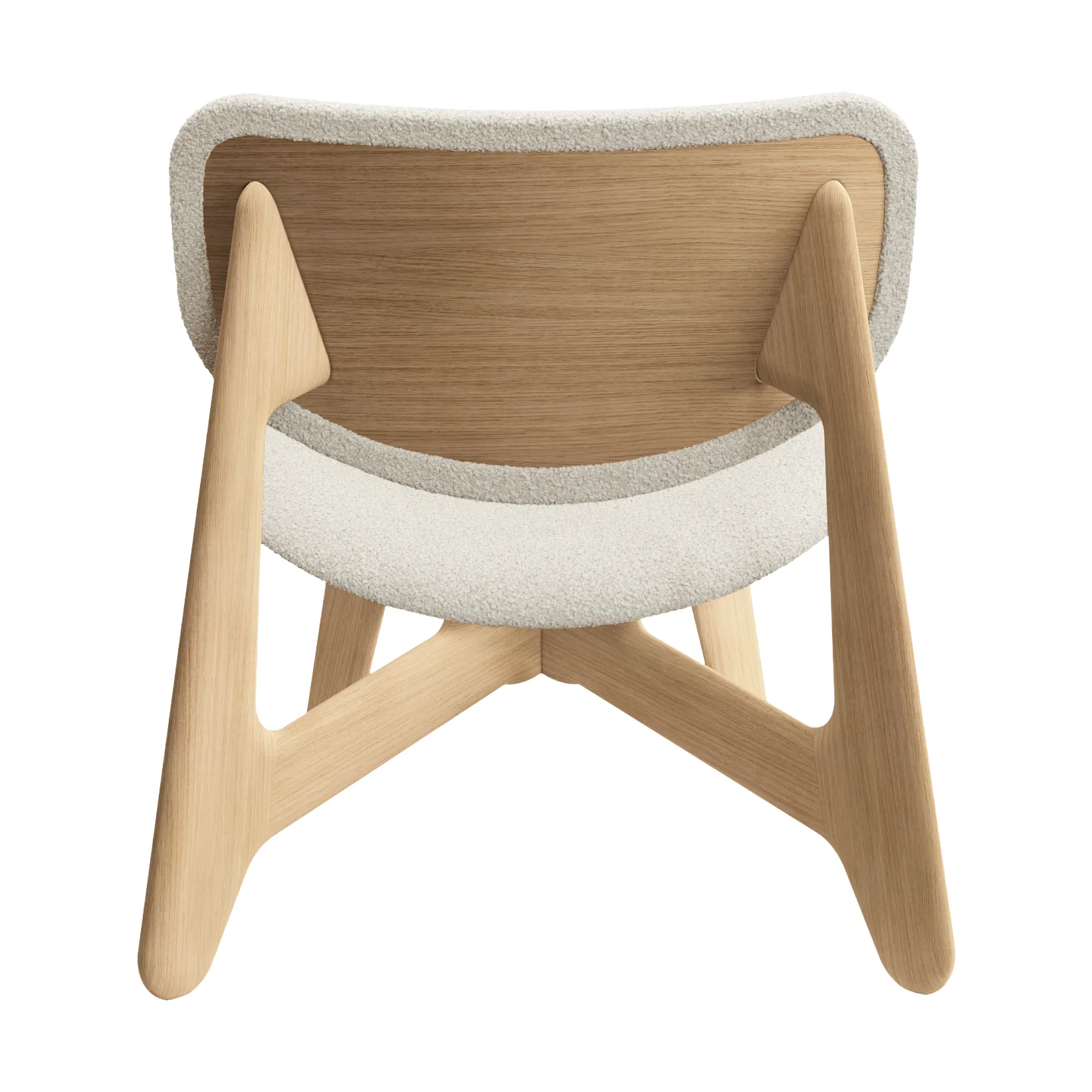 Slab loungestol polstret sæde, Natural brushed oak-Elle 0200 CMHR Natural Tom Dixon