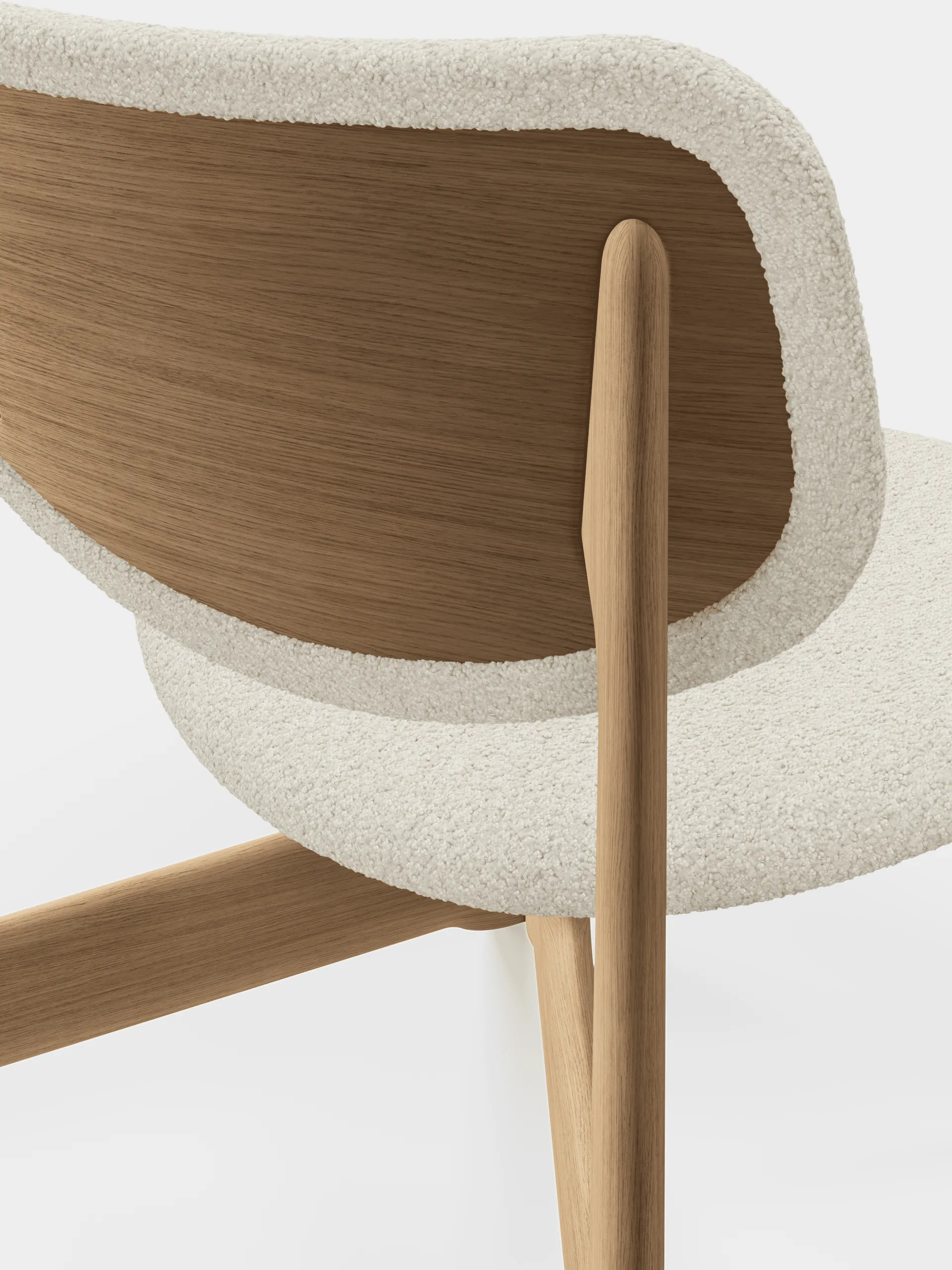 Slab loungestol polstret sæde, Natural brushed oak-Elle 0200 CMHR Natural Tom Dixon