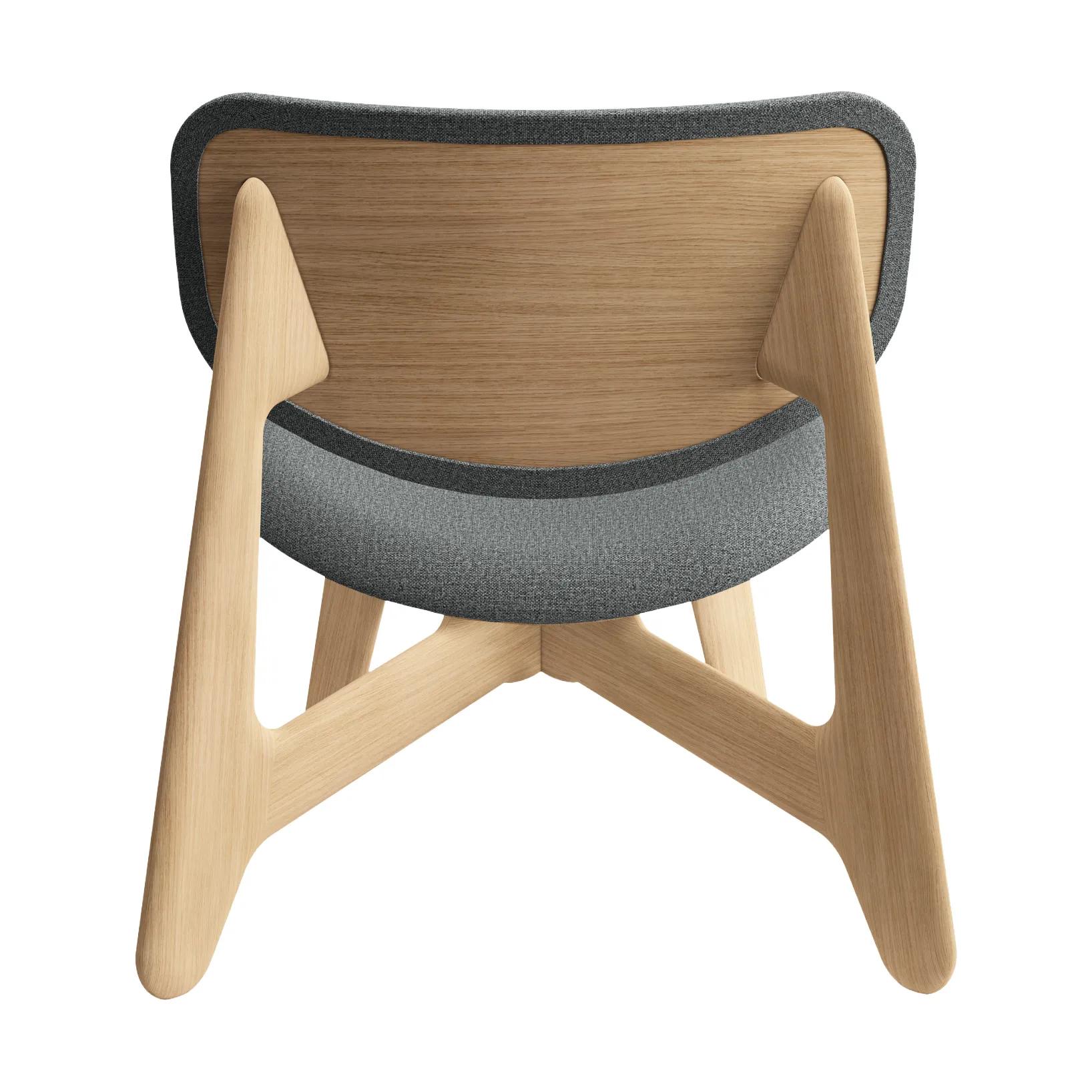 Slab loungestol polstret sæde, Natural brushed oak-Hallingdal 0130 mid grey Tom Dixon