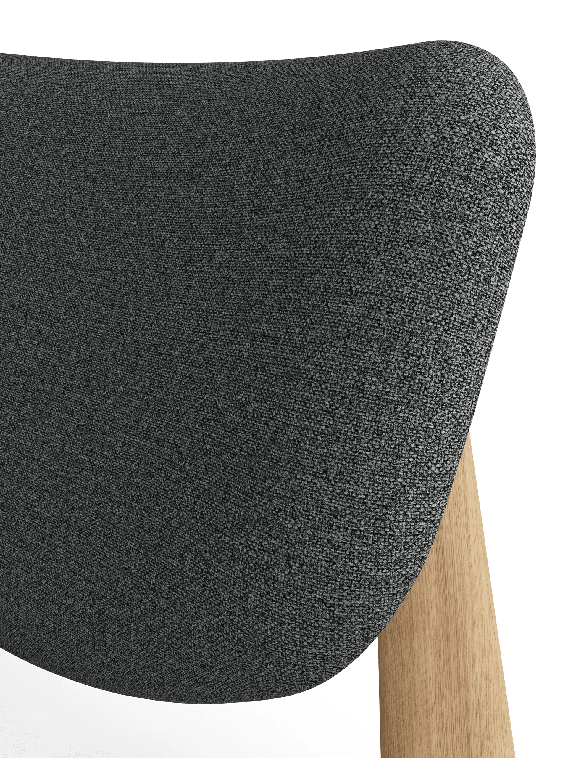 Slab loungestol polstret sæde, Natural brushed oak-Hallingdal 0130 mid grey Tom Dixon