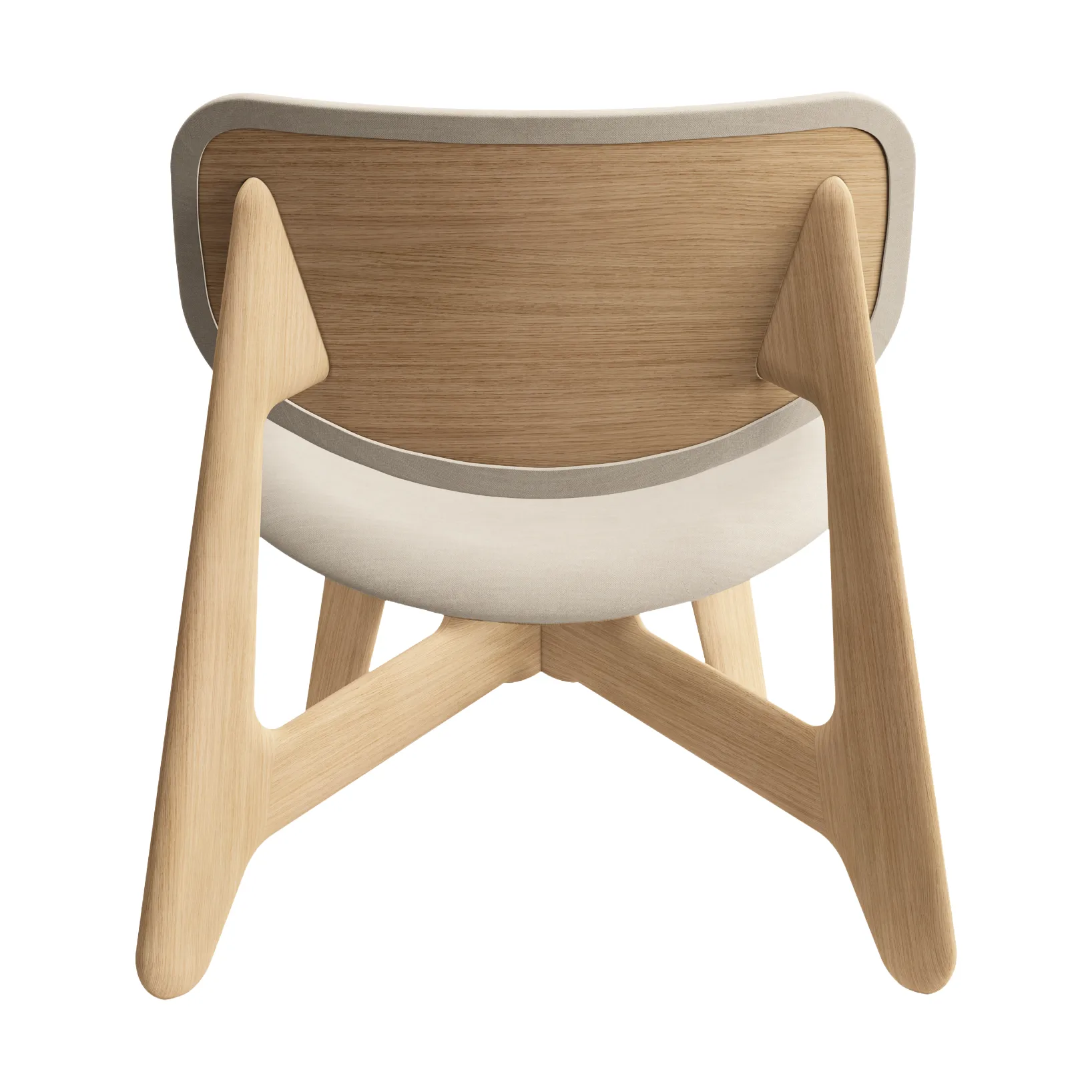 Slab loungestol polstret sæde, Natural brushed oak-Linara 05 CMHR Cream Tom Dixon