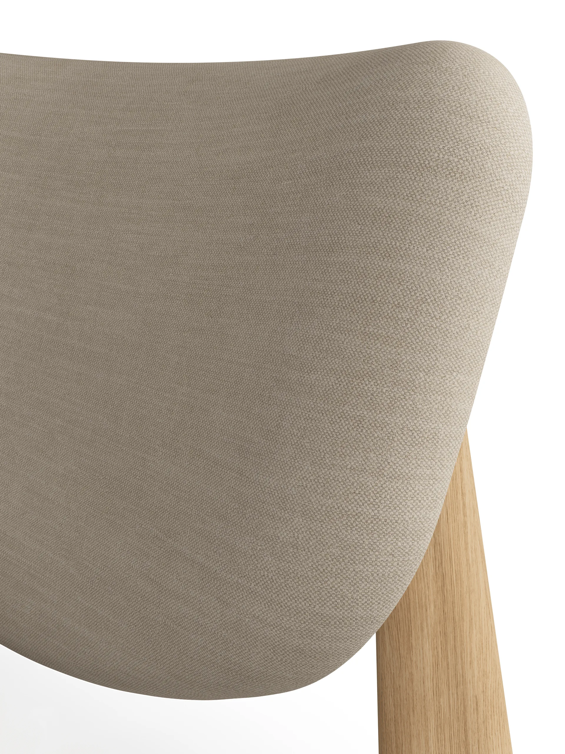Slab loungestol polstret sæde, Natural brushed oak-Linara 05 CMHR Cream Tom Dixon