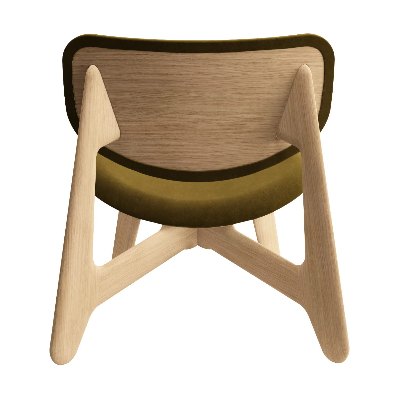 Slab loungestol polstret sæde, Natural brushed oak-Royal 0162 CMHR Khaki Tom Dixon