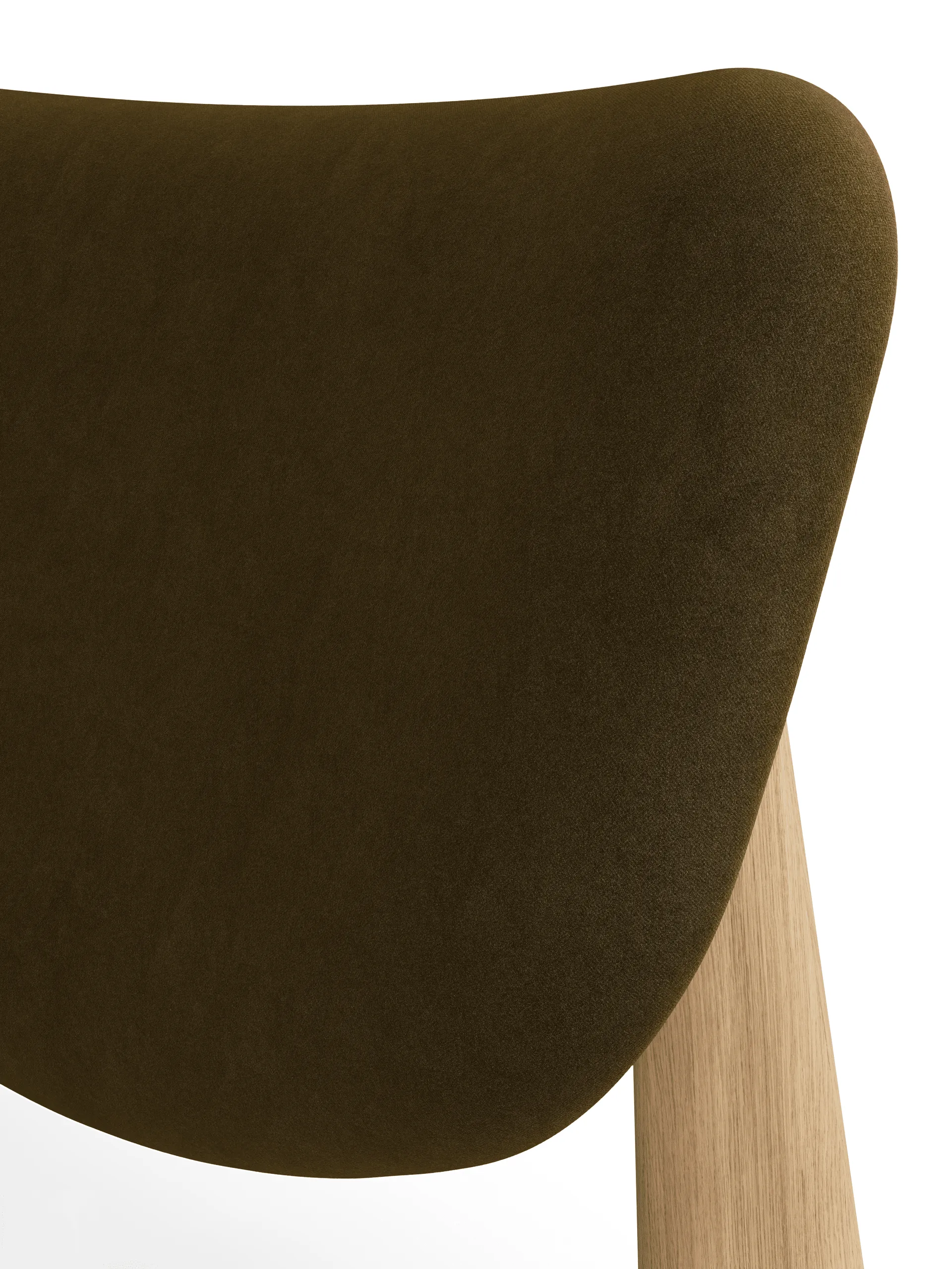 Slab loungestol polstret sæde, Natural brushed oak-Royal 0162 CMHR Khaki Tom Dixon