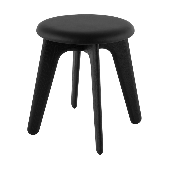 Slab ottoman 45x55 cm - Sort ask-sort læder - Tom Dixon