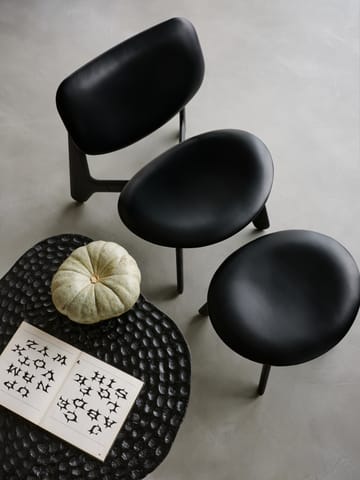 Slab ottoman 45x55 cm - Sort ask-sort læder - Tom Dixon