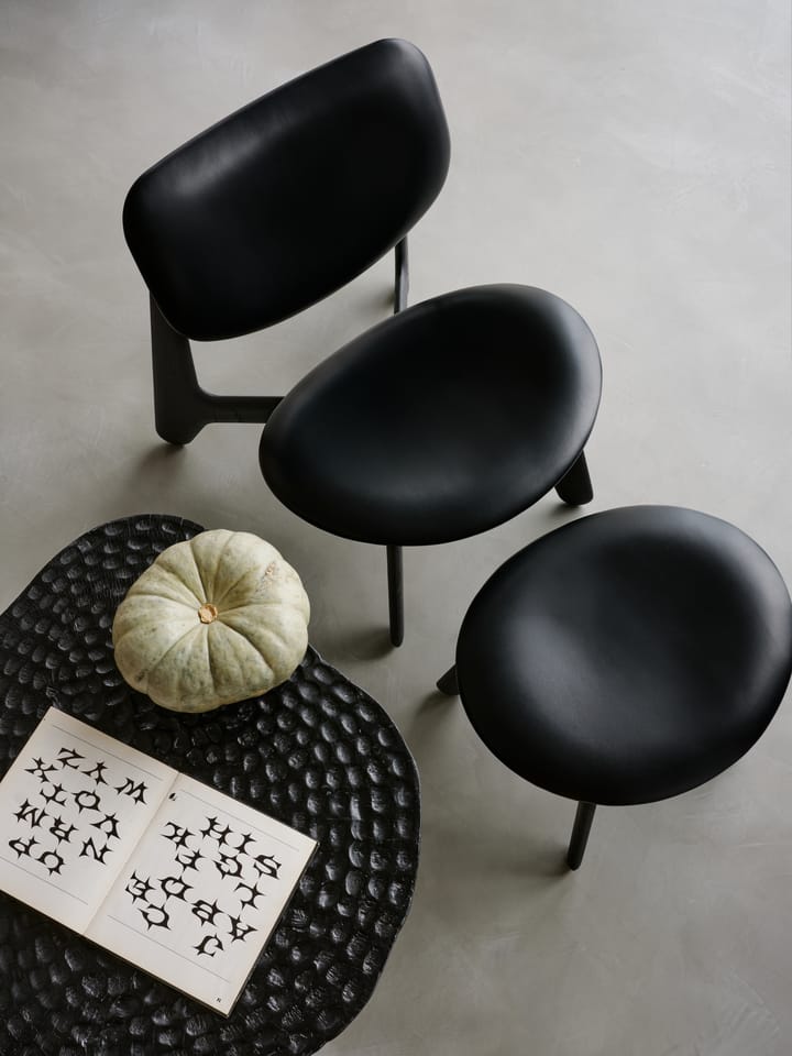 Slab ottoman 45x55 cm, Sort ask-sort læder Tom Dixon