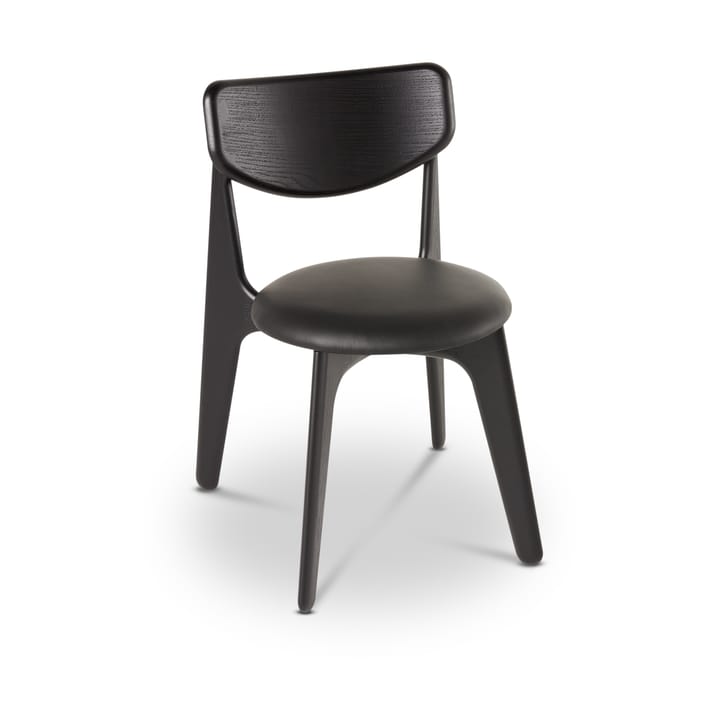 Slab spisebordsstol polstret sæde - Black oak-black leather - Tom Dixon