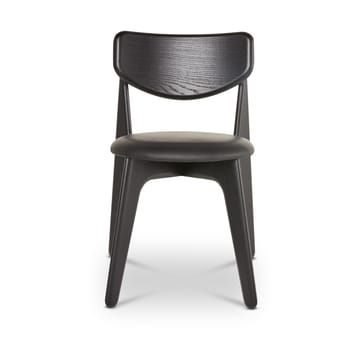Slab spisebordsstol polstret sæde - Black oak-black leather - Tom Dixon
