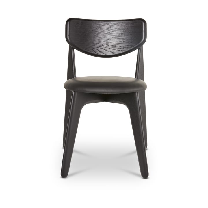 Slab spisebordsstol polstret sæde, Black oak-black leather Tom Dixon