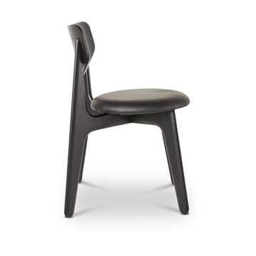 Slab spisebordsstol polstret sæde - Black oak-black leather - Tom Dixon