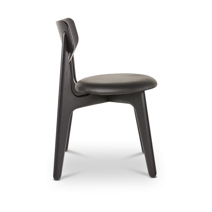 Slab spisebordsstol polstret sæde, Black oak-black leather Tom Dixon